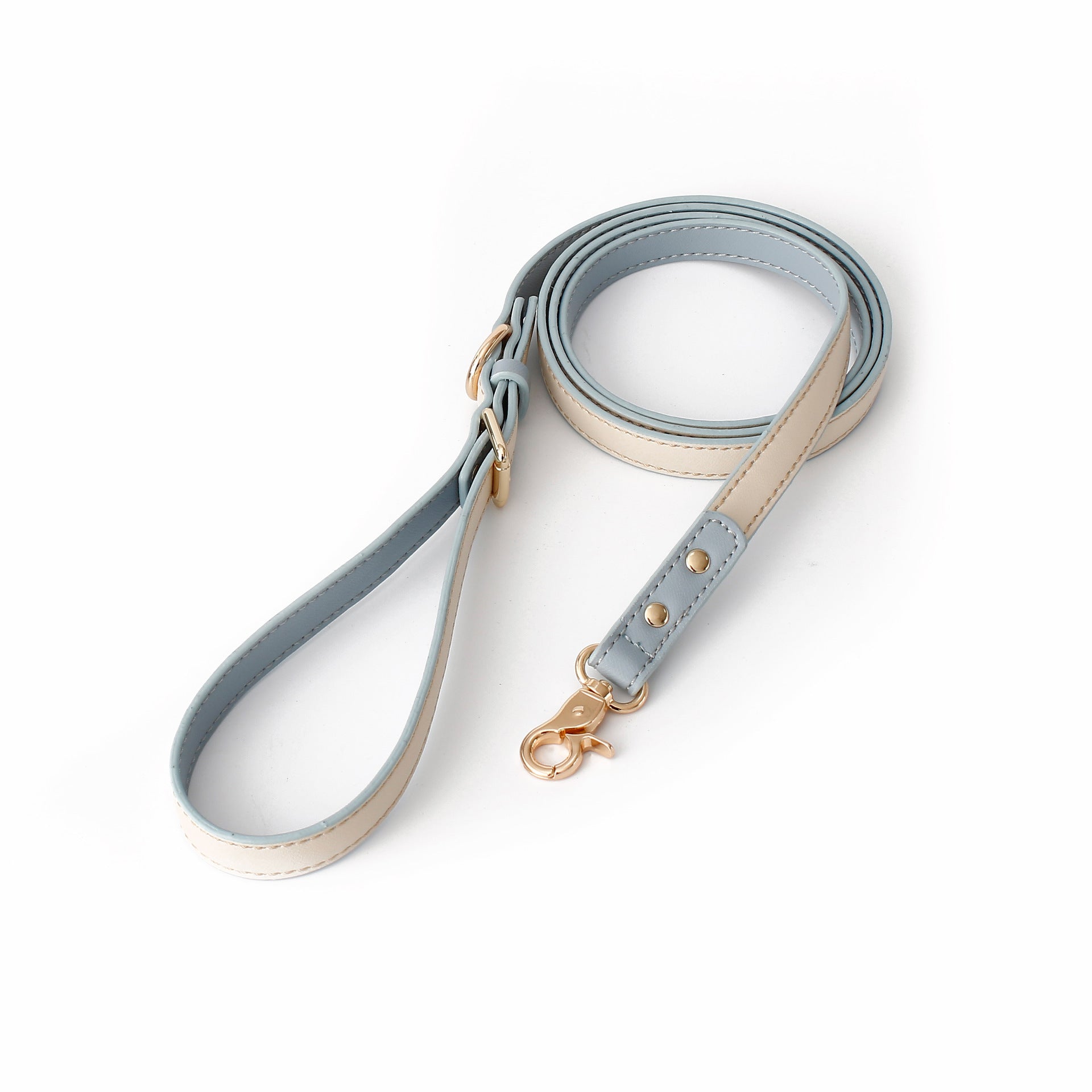 Multifunctional Leather Dog Leash Rope - blue