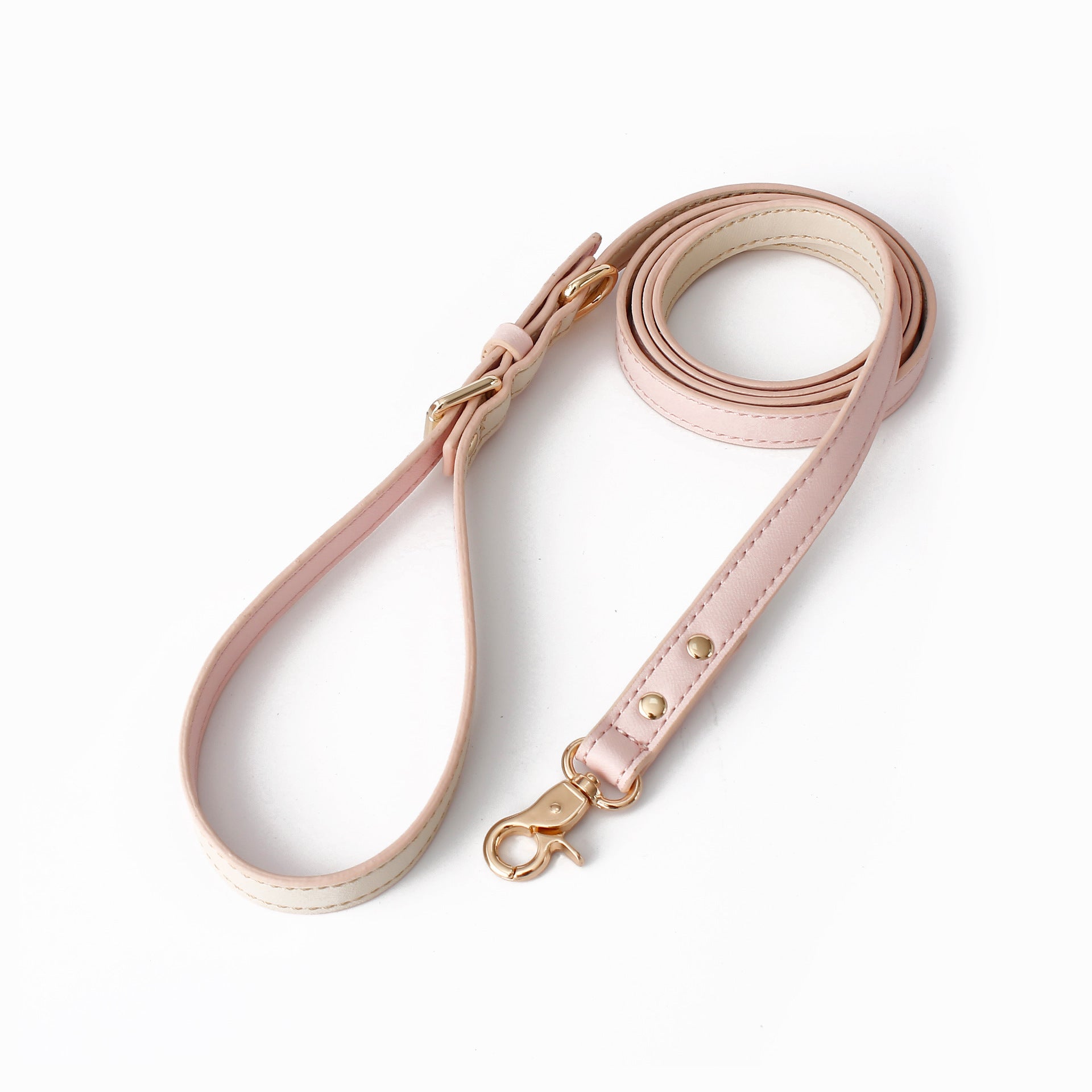 Multifunctional Leather Dog Leash Rope - pink