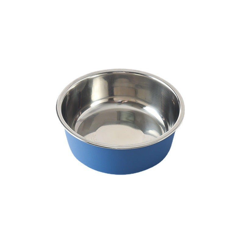 Pet Food Bowl Stainless Steel blue