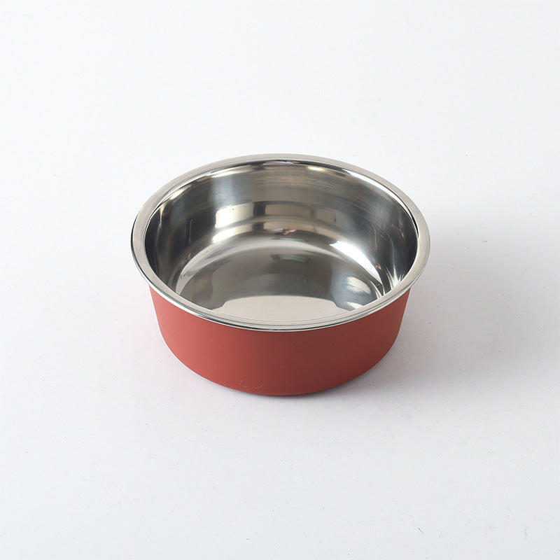 Pet Food Bowl Stainless Steel red