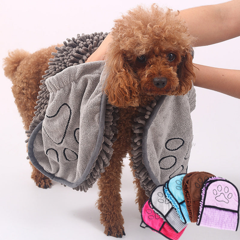 Super Absorbent Microfiber Pet Bathrobe – Quick-Drying Towel for Dogs - grey model