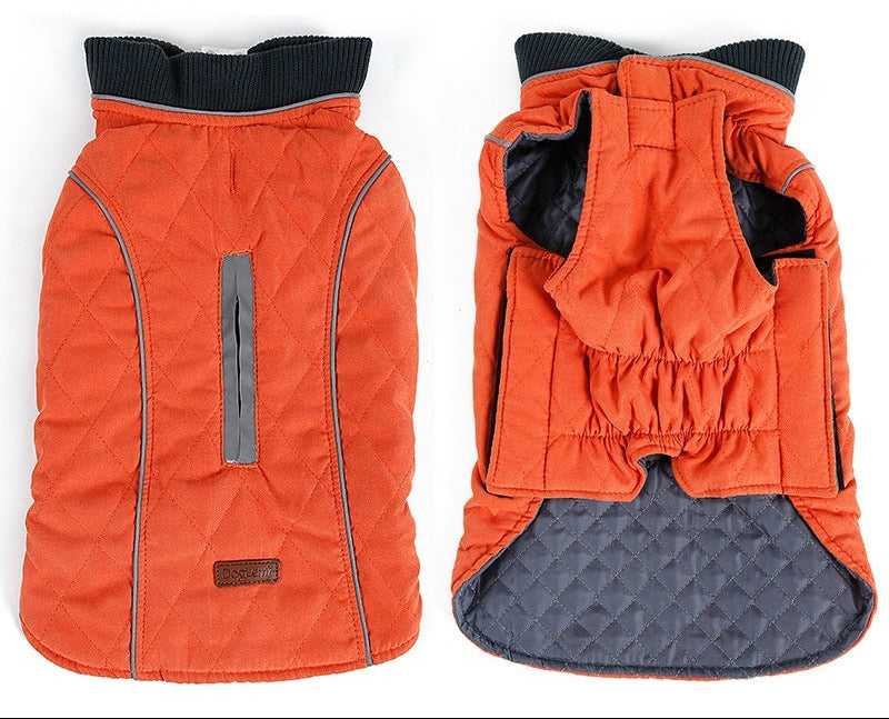 stylish warm dog winter coat orange - buy tested dog accessories from happypawsco