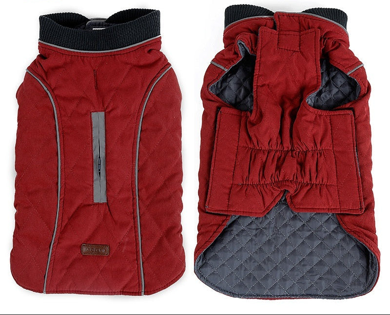 stylish warm dog winter coat red - buy tested dog accessories from happypawsco